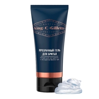 Прозрачный гель для бритья King C.Gillette с экстрактом белого чая, 150 мл