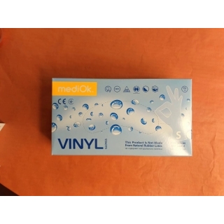 Перчатки виниловые неопудренные МедиОк, S, прозрачный, 100 шт/уп.