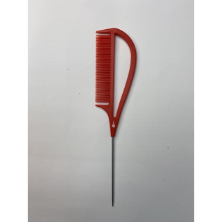 Расческа пластик, "Дельфин" рабочая для начеса, красный 24*5,5cm